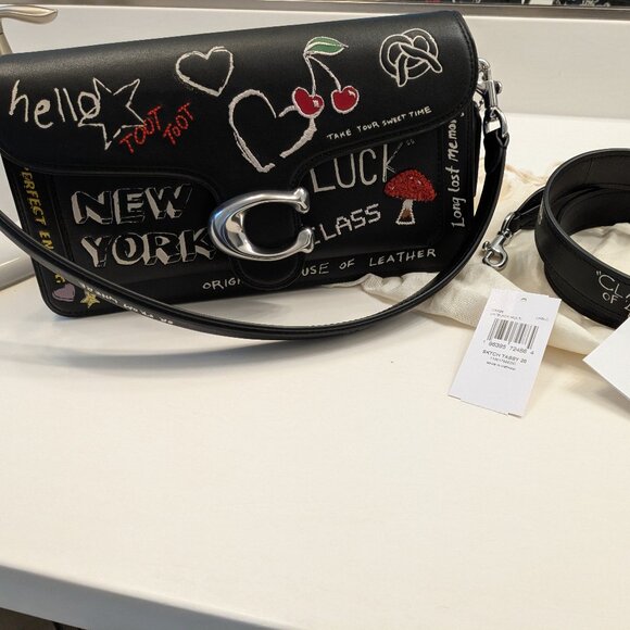 Coach Handbags - Coach Black Crossbody Bag with Colorful Embroidery